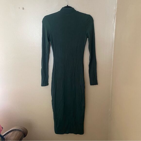Remi x Revolve Lori dress midi cut out stretch knit Forrest green NWT Sz XS - Picture 10 of 11